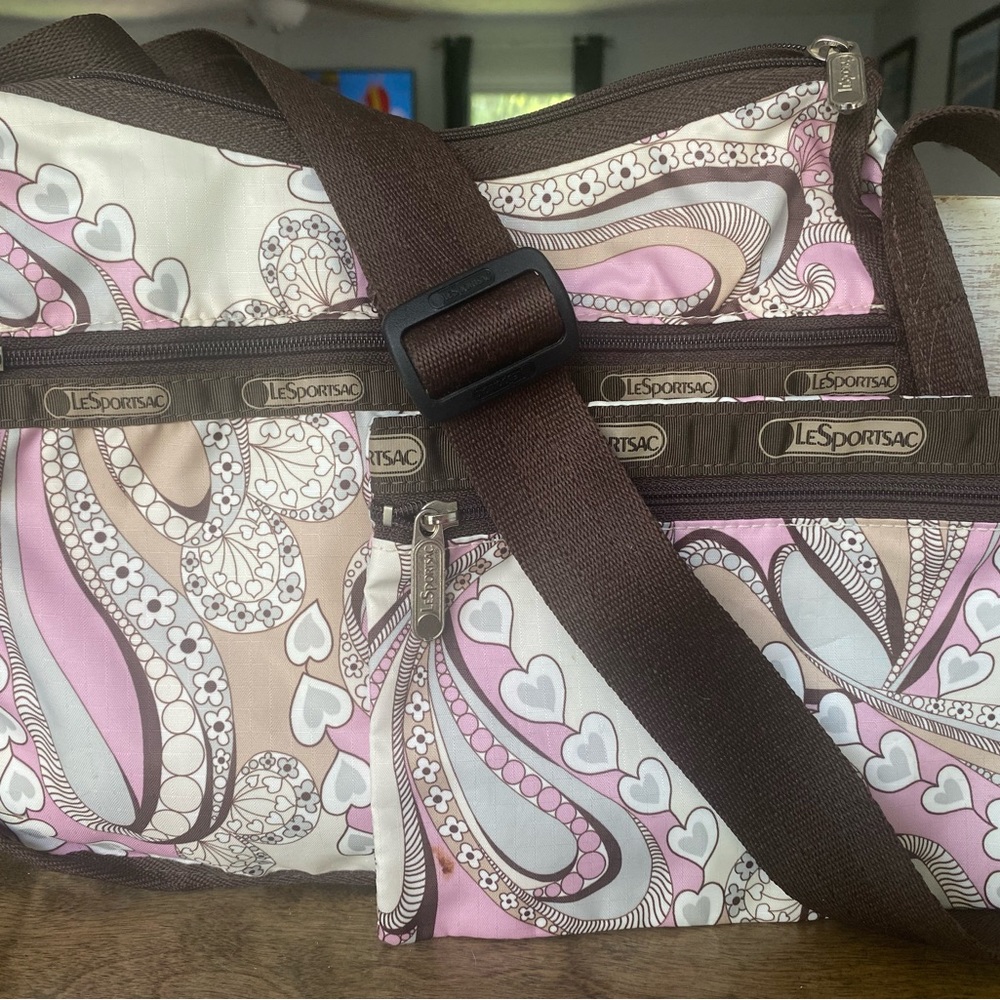 Vintage LeSportsac purse and coin pouch.